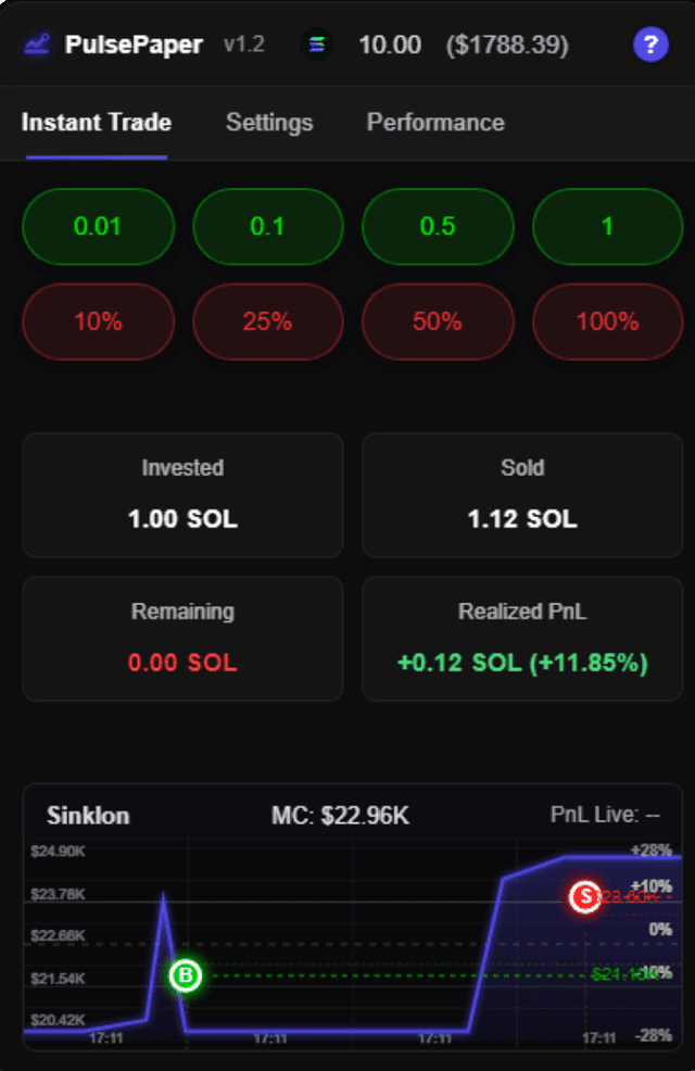 PulsePaper Trading Interface